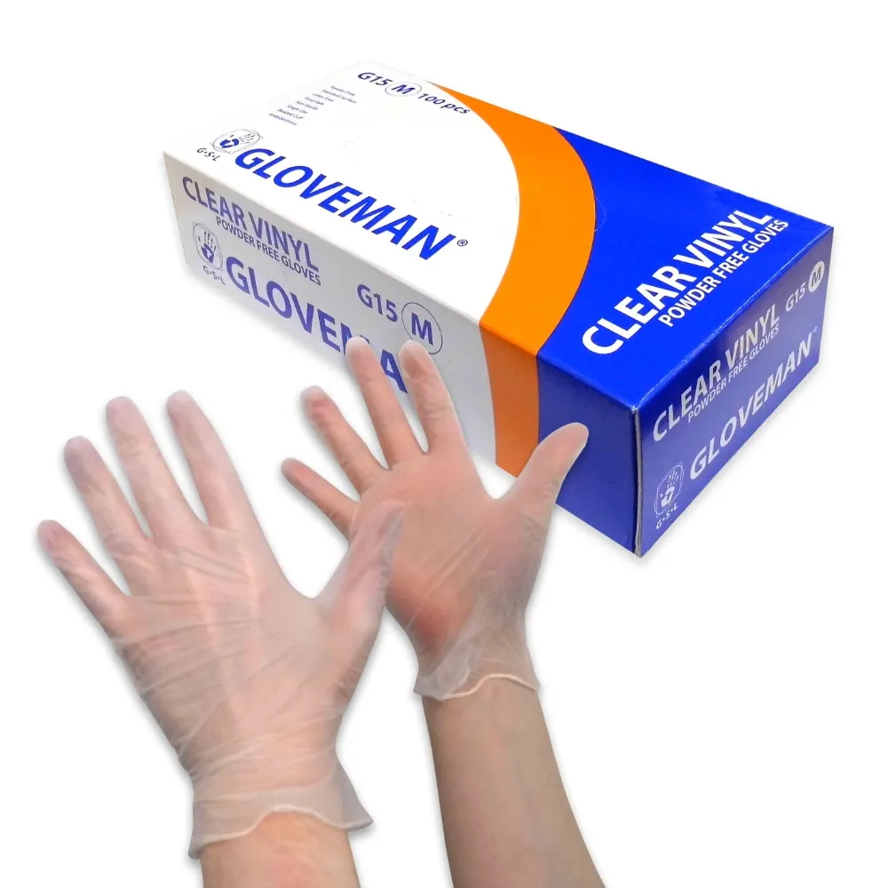 GLOVEMAN VINYL GLOVES POWDER FREE CLEAR - LARGE